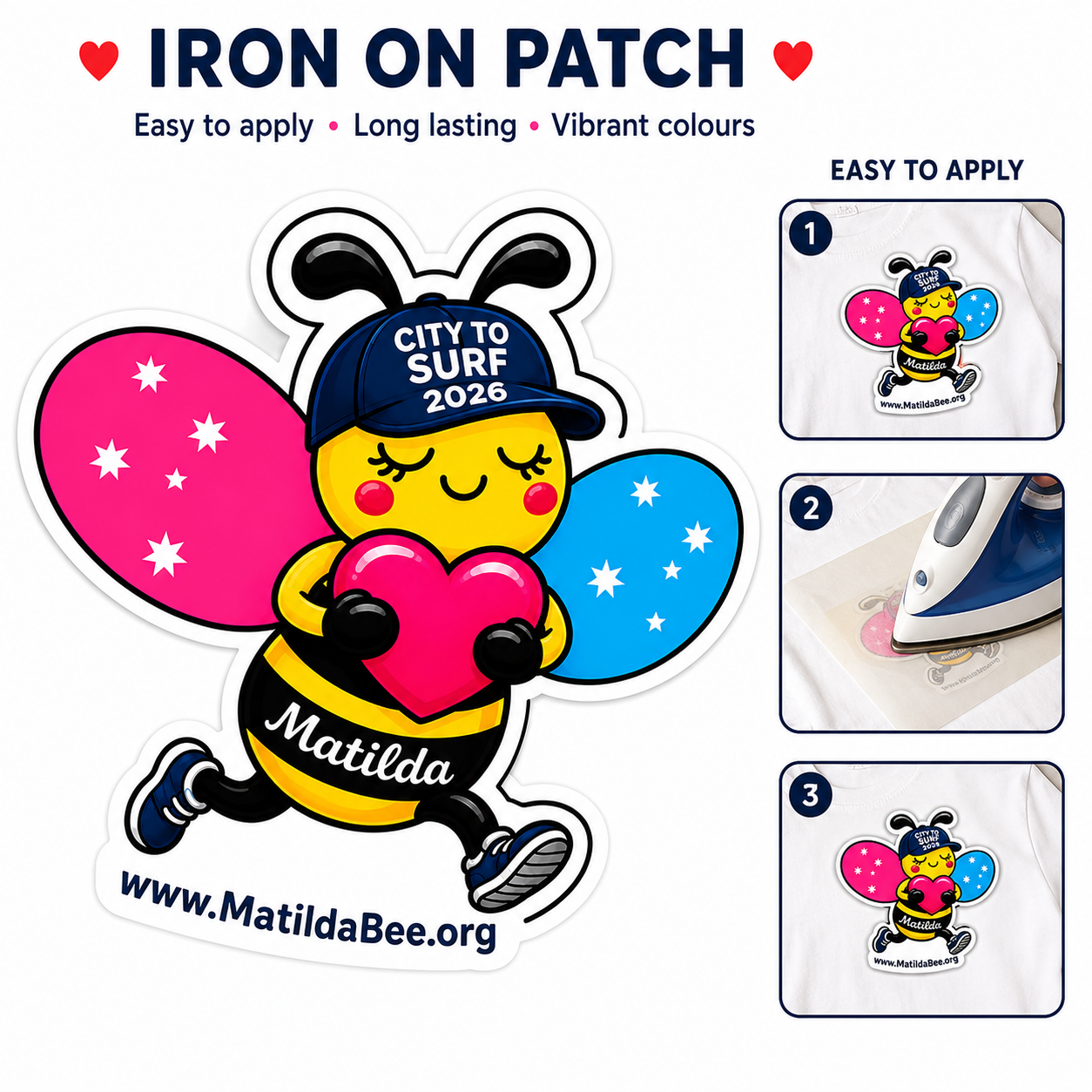 City to Surf 2026 Special Iron-On Patch Bundle