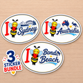 I 🐝 Australia, Sydney & Bondi Beach Sticker Bundle