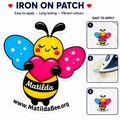 Iron-On Patch - Matilda Bee - Pink & Blue Wings - City To Surf Edition
