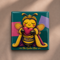 Matilda Bee “The Queen Bee” Premium Square Fridge Magnet - The Art Edition