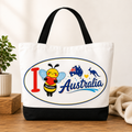 Matilda Bee Canvas Tote Bag - White/Black - I 🐝❤️🐝 Australia