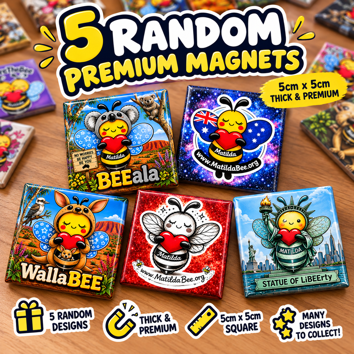 Premium Matilda Bee Fridge Magnet Bundle