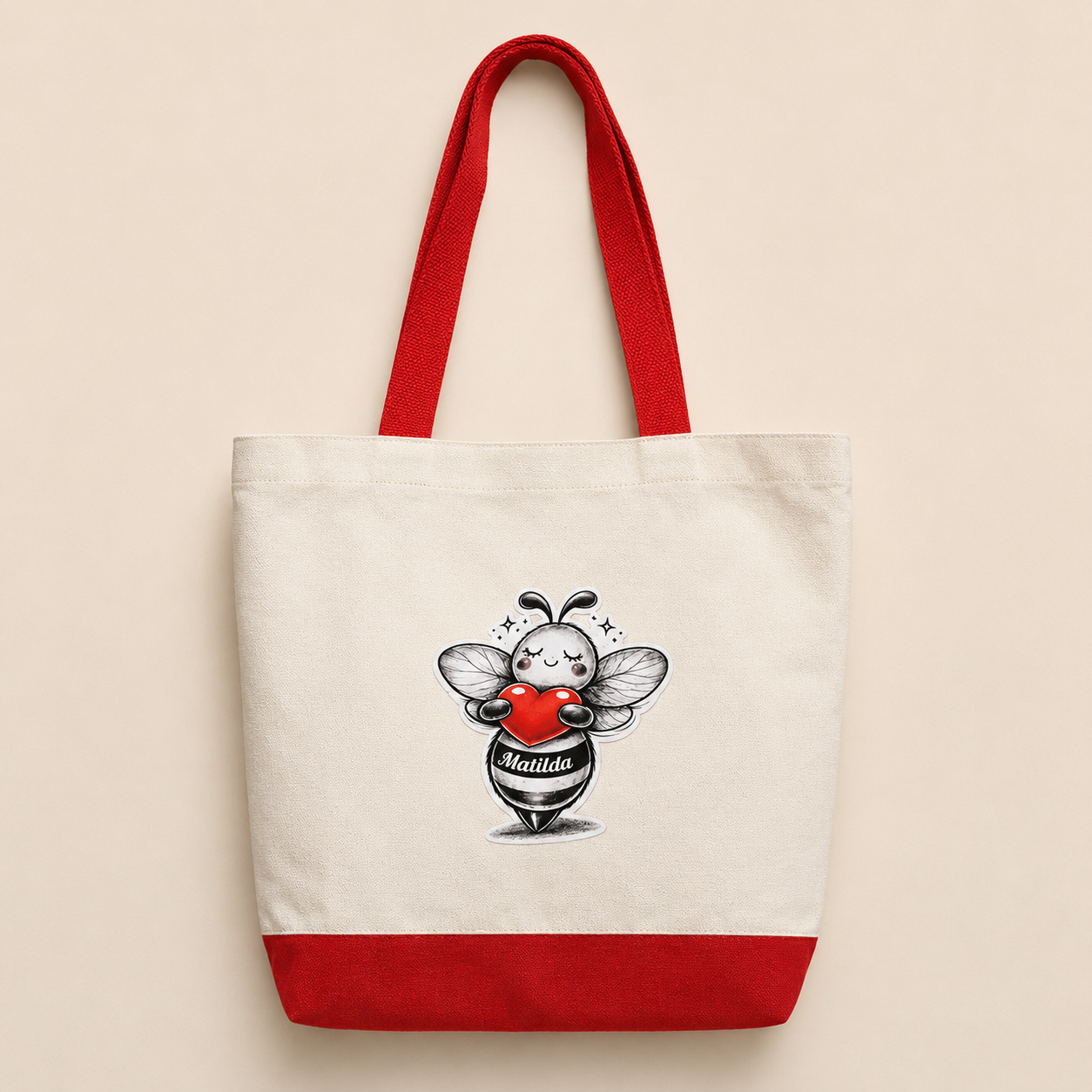 Sold Out! Expected to be available mid June. Matilda Bee Canvas Tote Bag