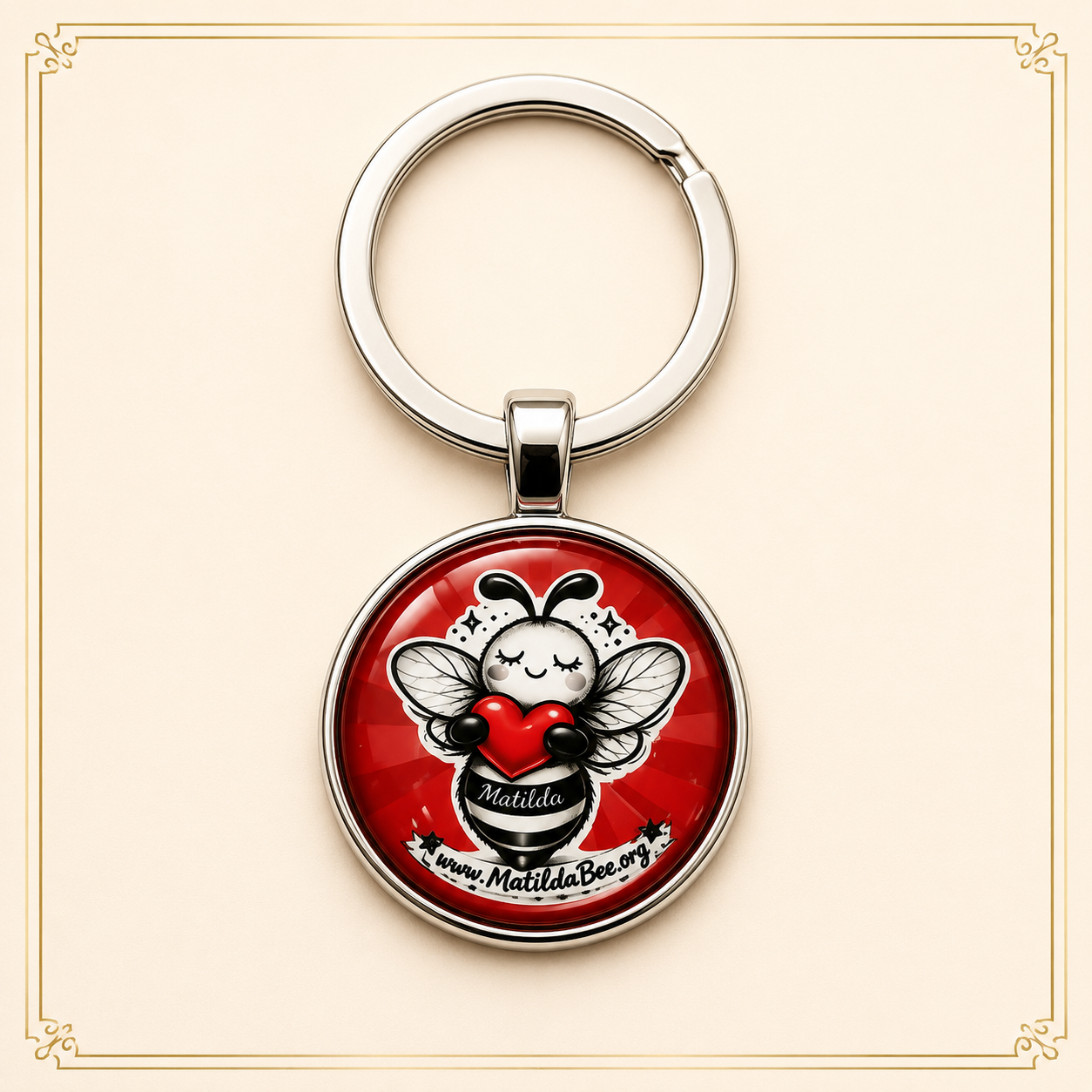 Matilda Bee Keychain – B&W MatildaBee.org Edition II