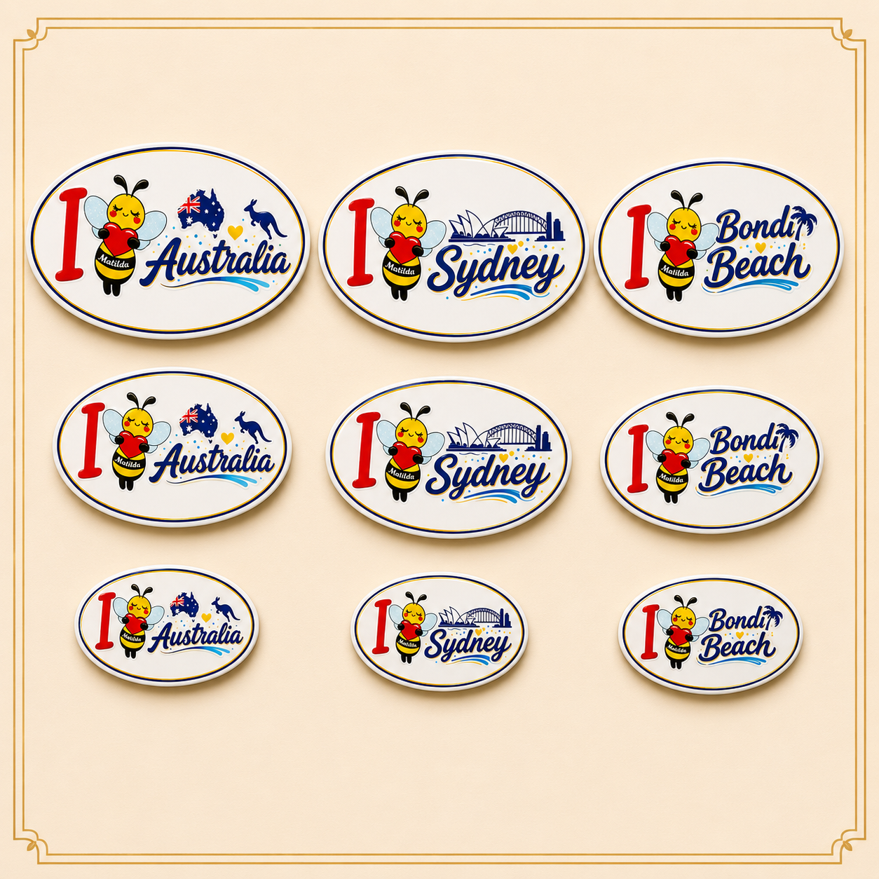Premium "I 🐝❤️🐝 Australia - Sydney - Bondi Beach" Sticker Bundle