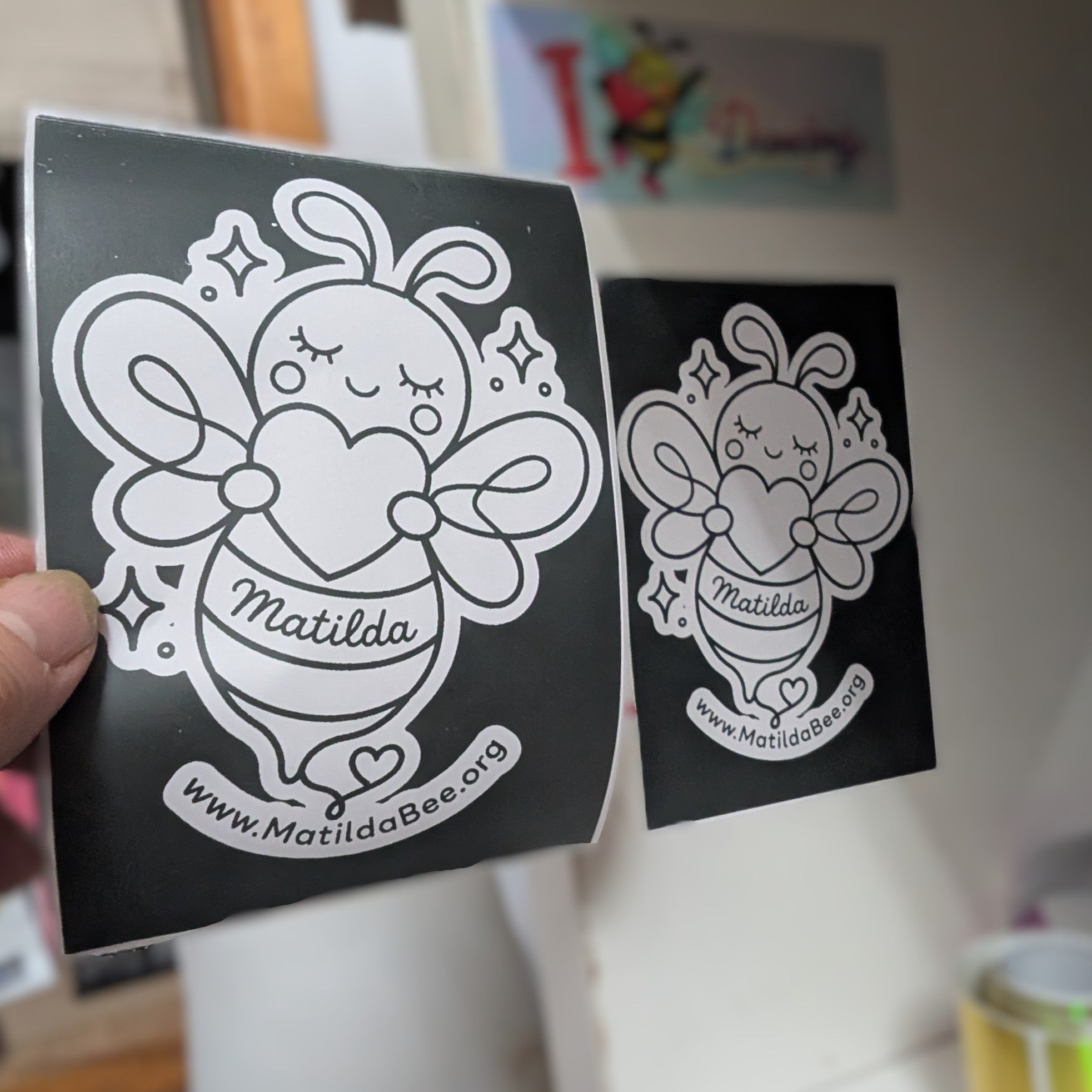 Free Matilda Bee Sticker – 4×6 Thermal Print Download