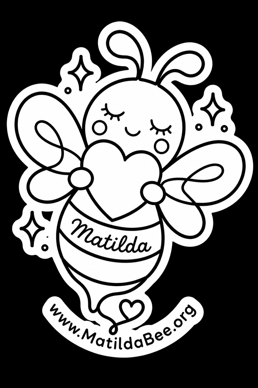 Free Matilda Bee Sticker – 4×6 Thermal Print Download