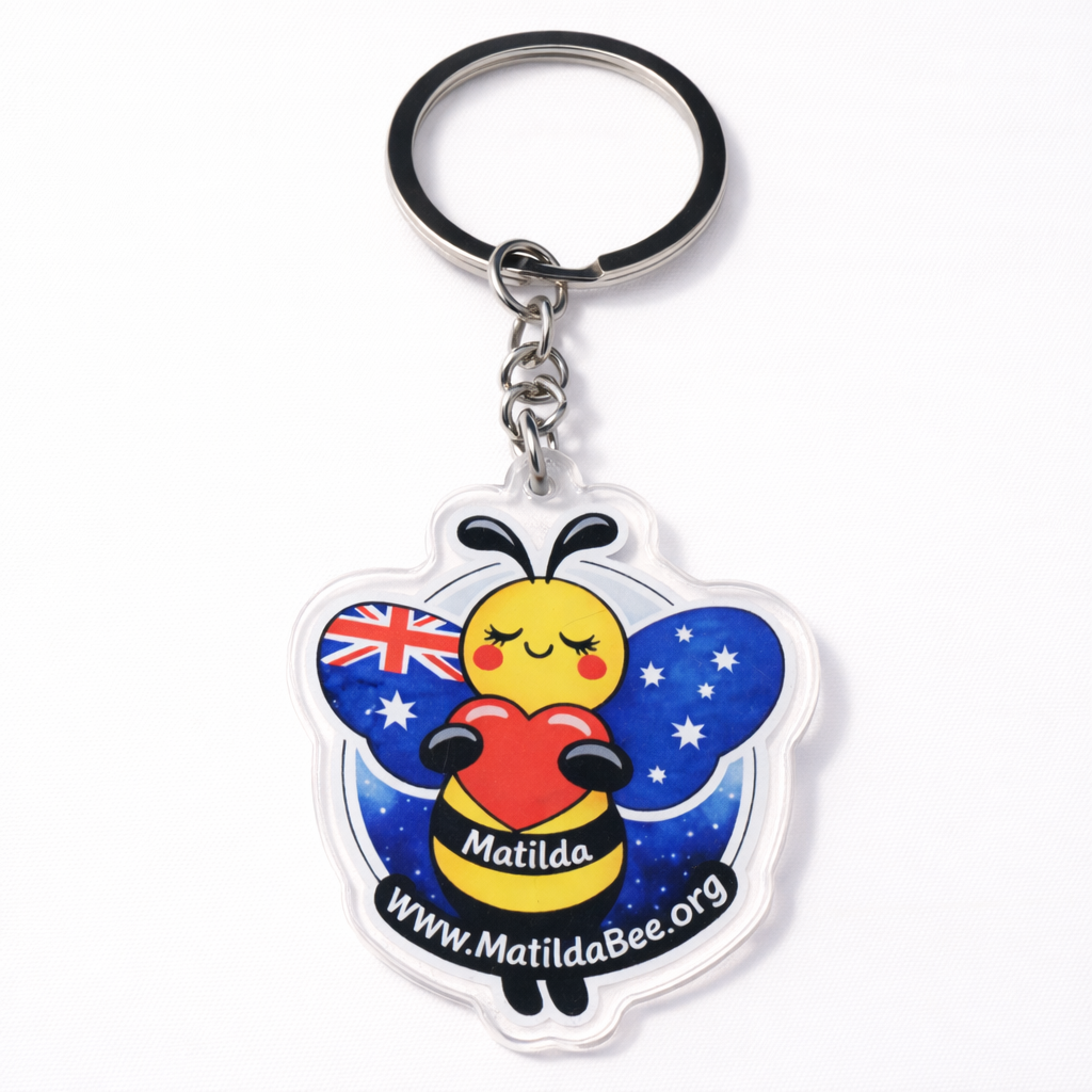 Matilda Bee Acrylic Keychain – Aussie Wings Edition
