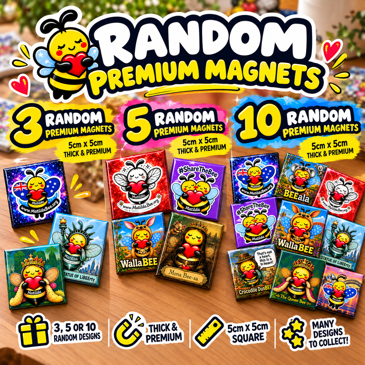 Premium Matilda Bee Fridge Magnet Bundle