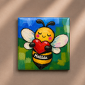 Matilda Bee Impressionist Premium Square Fridge Magnet - The Art Edition