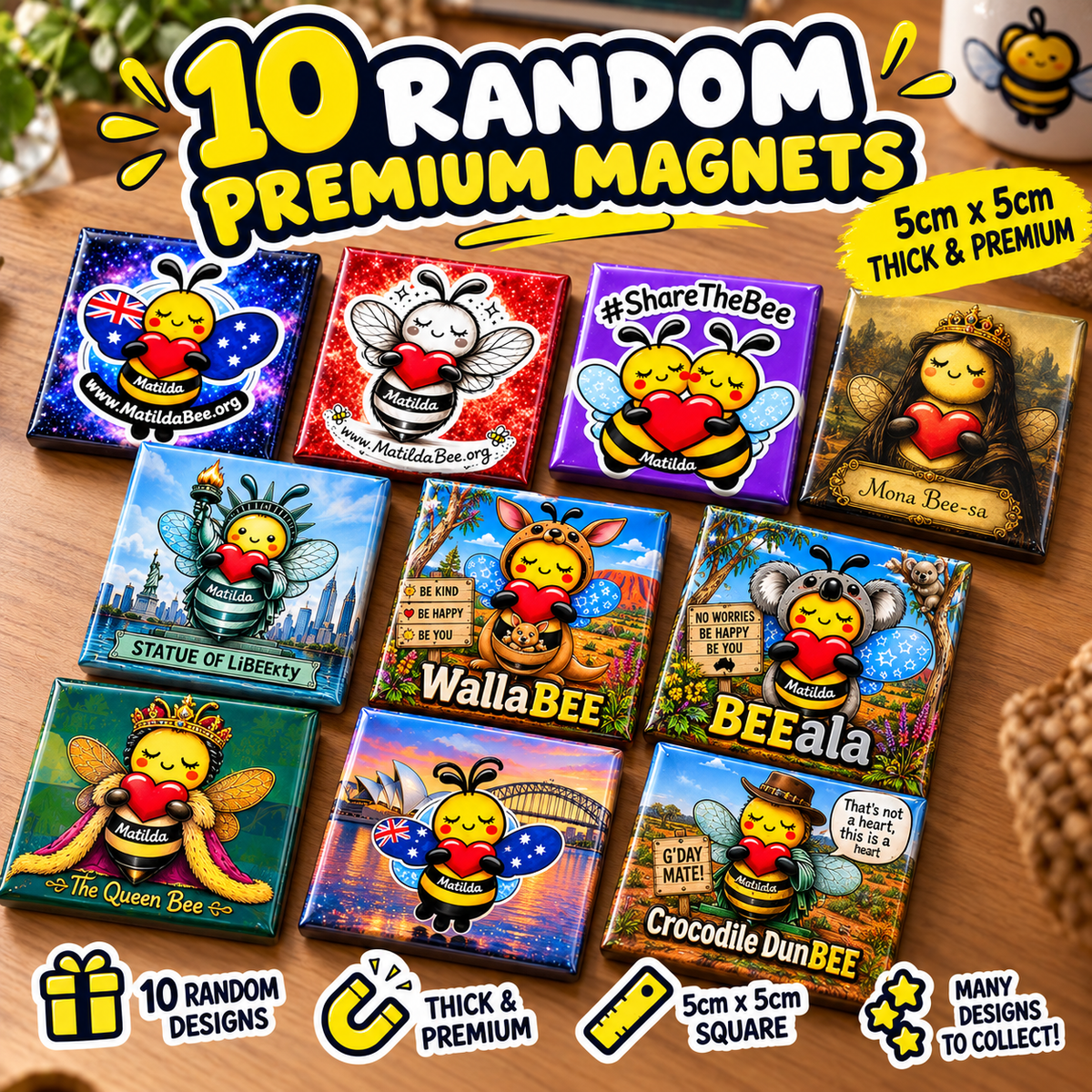 Premium Matilda Bee Fridge Magnet Bundle