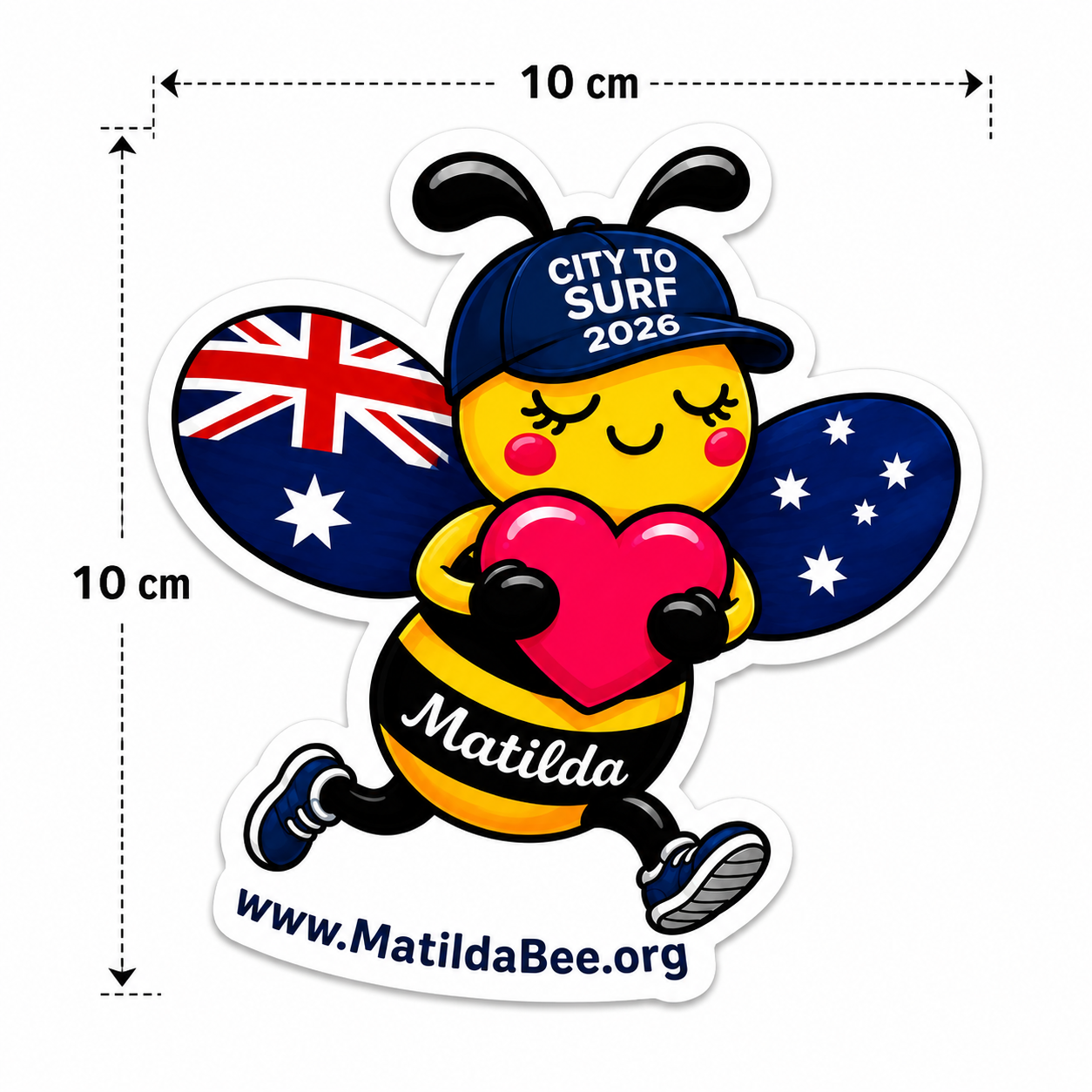 Iron-On Patch - Matilda Bee - Aussie Wings - City To Surf Edition