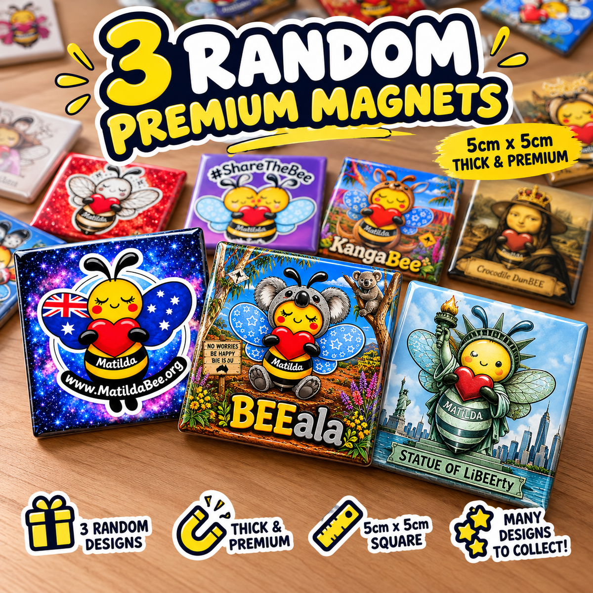 Premium Matilda Bee Fridge Magnet Bundle