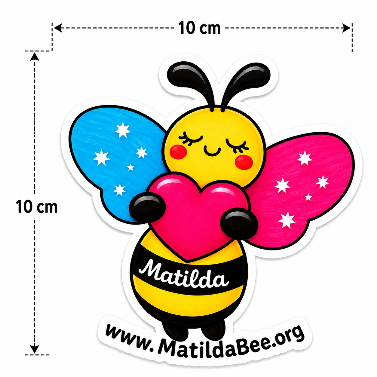 Iron-On Patch - Matilda Bee - Pink & Blue Wings - City To Surf Edition