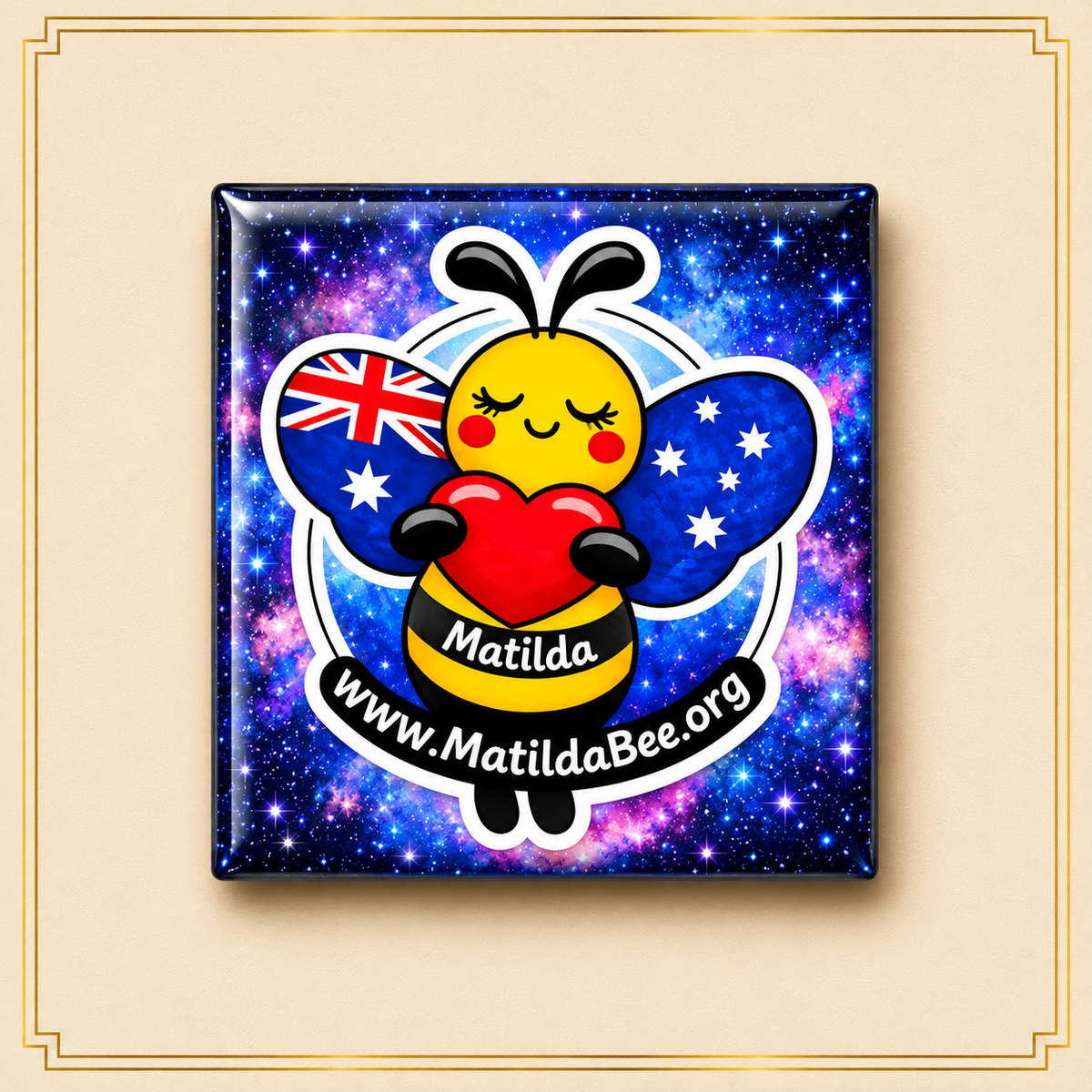 Premium Matilda Bee Fridge Magnet - Aussie Wings - MatildaBee.org Edition