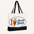 Matilda Bee Canvas Tote Bag - White/Black - I 🐝❤️🐝 Bondi Beach